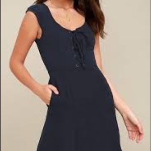 NWT Lulus navy swing dress